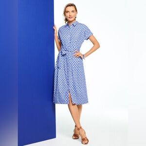 Talbot Button down Cotton Dolman Shirt dress with belt